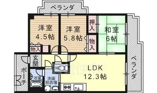 シャルマンコーポ第3瀬田2【2階】の間取り
