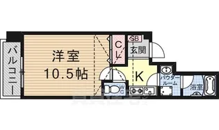 クエスト西大路【5階】の間取り