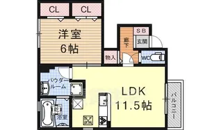 ドルフ東矢倉【1階】の間取り
