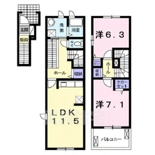 ヒルズイッセイ2【2階】の間取り