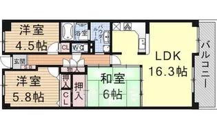 ローレルコート草津【4階】の間取り