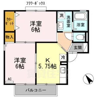サニーコートA棟【201号室】の間取り