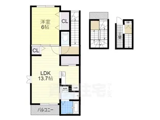アクアビュー石山【3階】の間取り