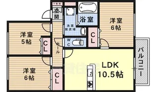 セジュール八尾南【2階】の間取り