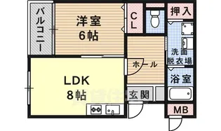 1LDKの間取り画像