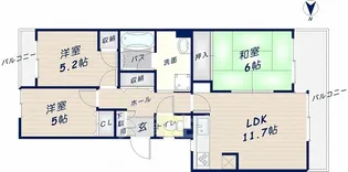 グランビュー山手【3階】の間取り