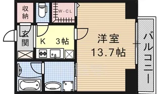 Blancasa久屋大通【9階】の間取り