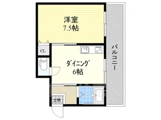 ファイブコート喜連【6B号室】の間取り