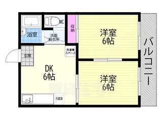 ドミール厨子奥A棟【2階】の間取り