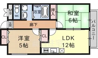 ディアハイム緑ヶ丘【1階】の間取り
