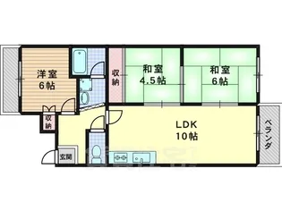 ジュネス橋忠【4階】の間取り