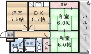 京都府京都市伏見区横大路六反畑【マンション】の間取り