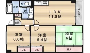 タワー御池【4階】の間取り