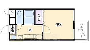 モノコモド御前A棟【3階】の間取り