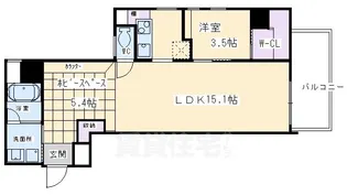 ROOM-SOAR御所西【1階】の間取り