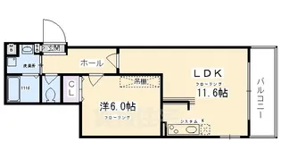 ラ・ファヴール二条城東【1階】の間取り