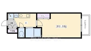 西院くめマンション【4階】の間取り