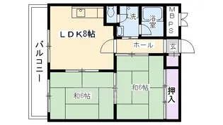 ロイヤルコーポ【4階】の間取り