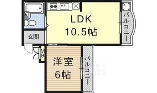 1LDKの間取り画像