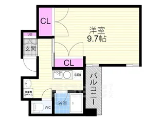リグラン烏丸五条【3階】の間取り