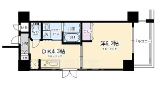エステムコート京都駅前KOTO【8階】の間取り