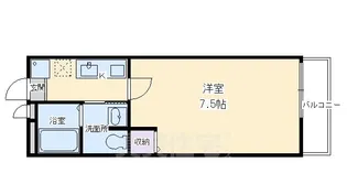 フラッティ堀川高辻【4階】の間取り