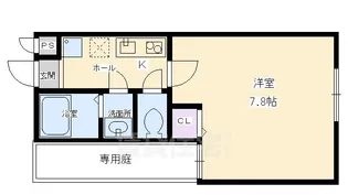 フラッティ堀川高辻【1階】の間取り