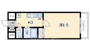 KDXレジデンス西大路【10階】の間取り