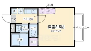 アークリード五条堀川【3階】の間取り