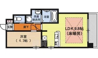 S-FORT二条城前(旧:Grand E’terna二条城前)【5階】の間取り