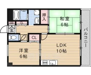 ラフィーネ山科【6階】の間取り
