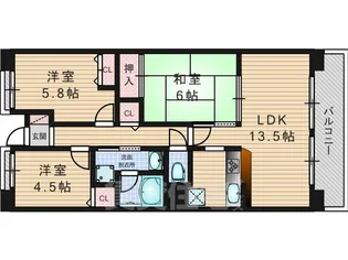ファミールハイツ京都伏見ステージ2【6階】の間取り