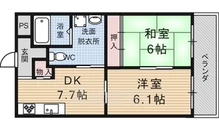 陵南ハイツ【3階】の間取り