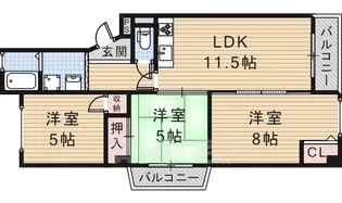 メゾン茨木主原1号棟【4階】の間取り