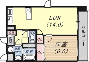 パルシオ三宮フラワーロード【8階】の間取り