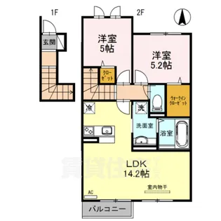 2LDKの間取り画像