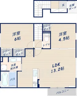 奈良県奈良市大安寺1丁目【アパート】の間取り