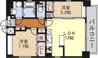 2LDKの間取り画像