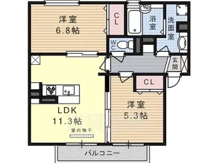 カミーリア北大塚【2階】の間取り