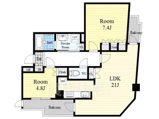 ディーグラフォート大阪NYタワー肥後橋【7階】の間取り