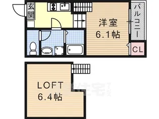 ロジュマン・ユイット【2階】の間取り