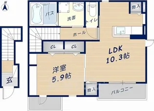 大阪府東大阪市吉田3丁目【アパート】の間取り