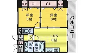 デルメゾン三国丘【2階】の間取り