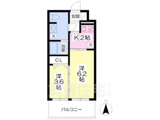 カレント茶屋が坂【1303号室】の間取り