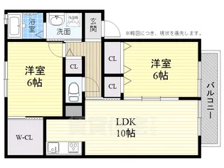 プレステージ西冠A棟【2階】の間取り
