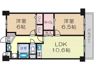 ボヌールみてじま【1階】の間取り