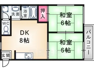 ナカマハイツ1【2階】の間取り
