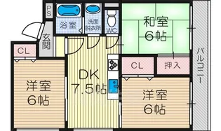 エル三津屋【2階】の間取り