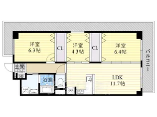 日商岩井中津マンション【6階】の間取り