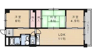 ハイネス牧【3階】の間取り